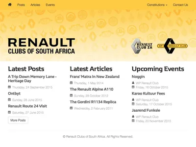 Renault Clubs of South Africa website 2015