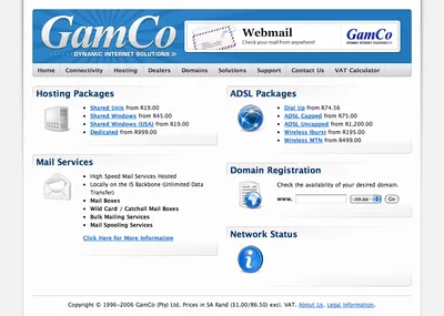 GamCo website 2007